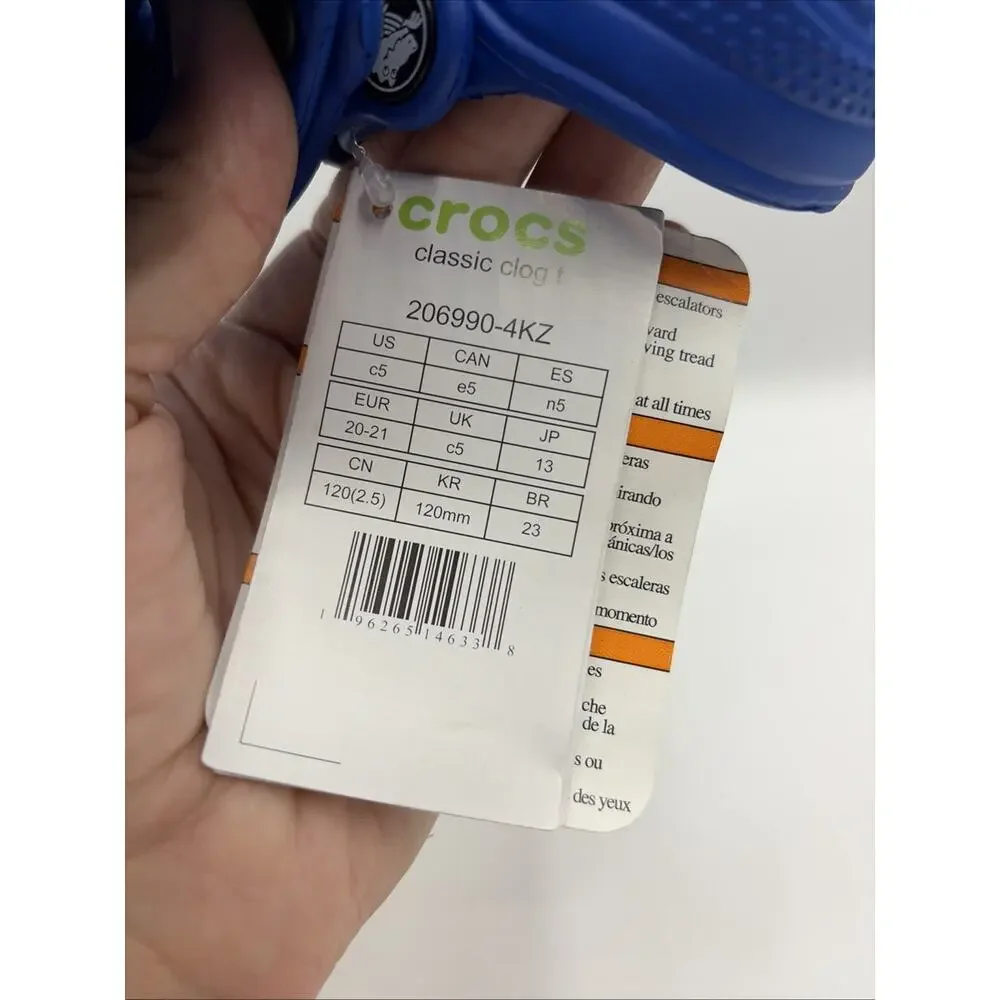 Crocs Kids Classic Clog Sandal Size C5 EU 21 Blue NWT